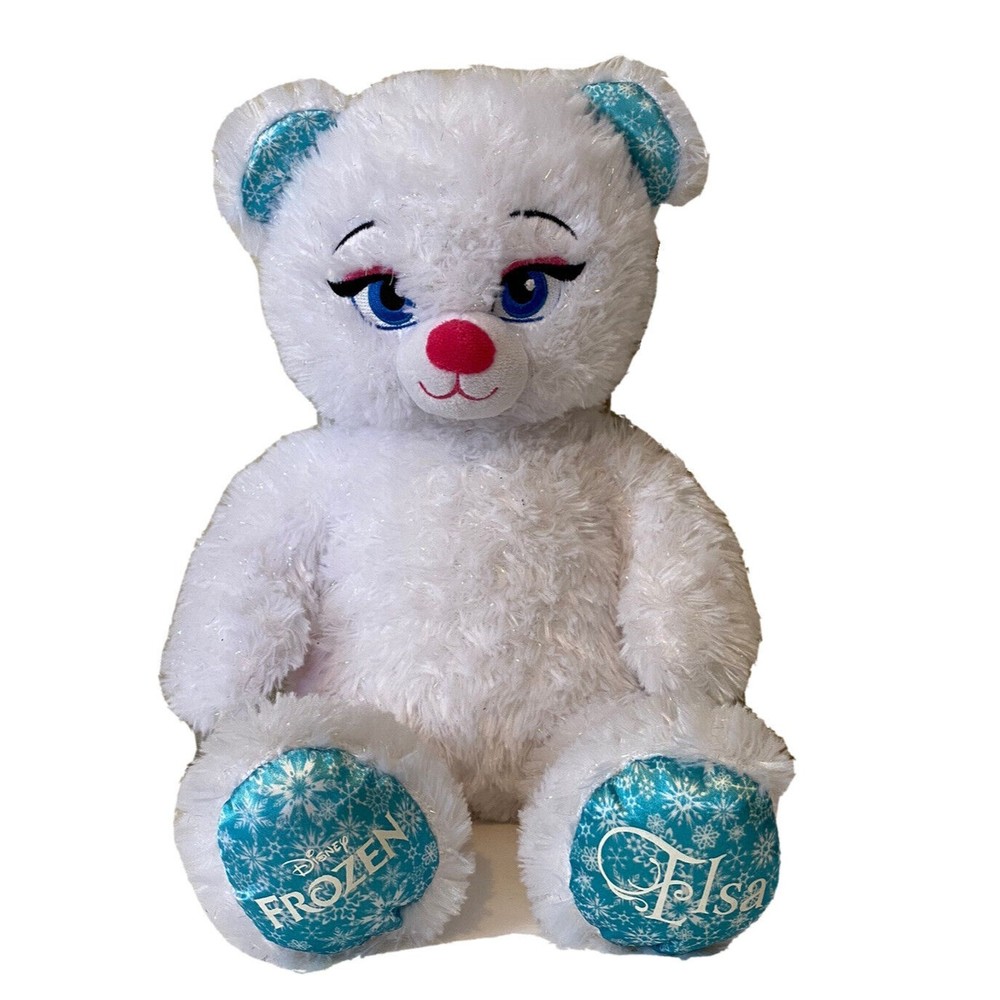 Build A Bear Elsa Frozen Disney Plush Sparkly White BABW 17” NO OUTFIT